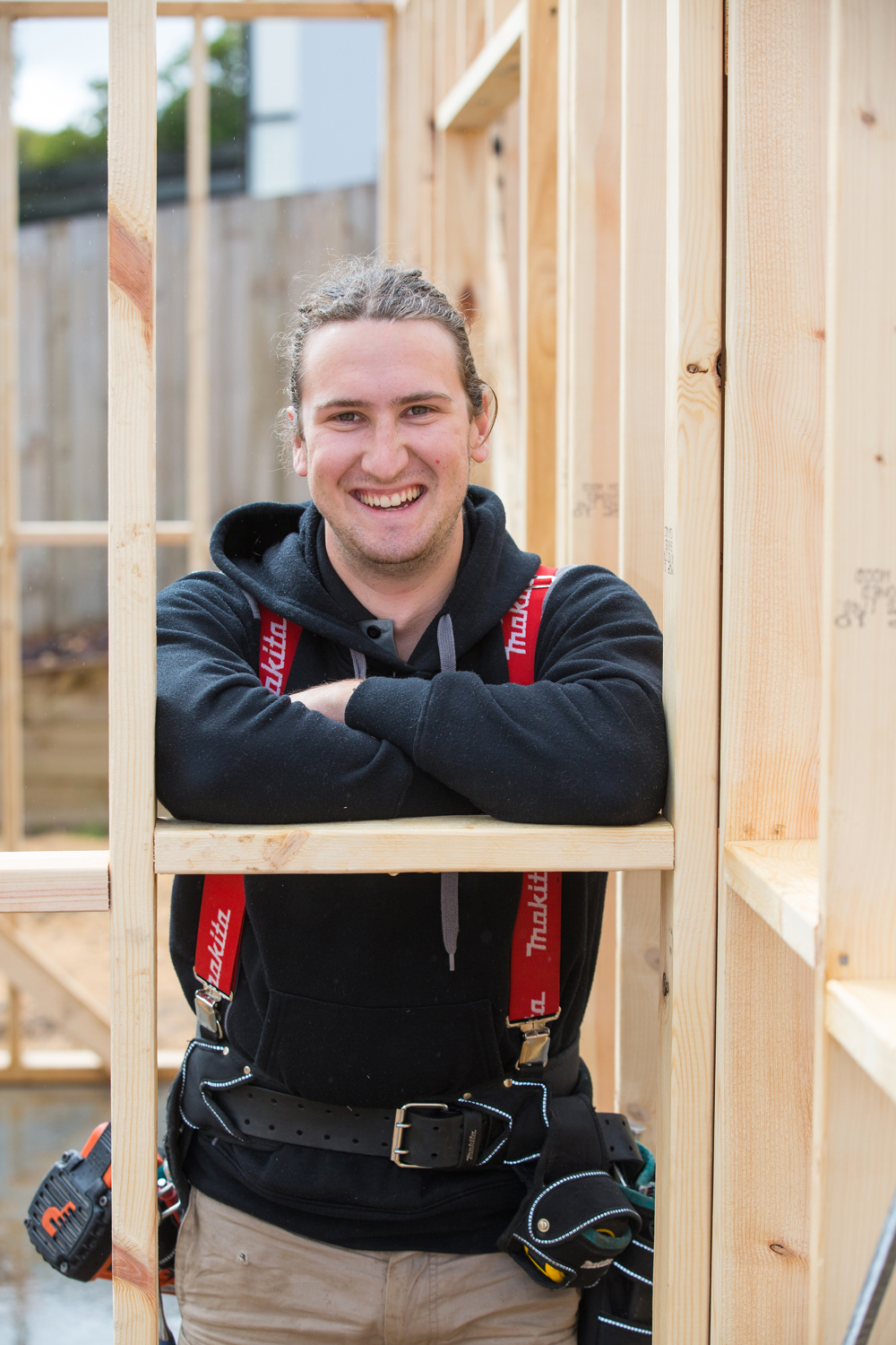 Dom Currer working as a builder