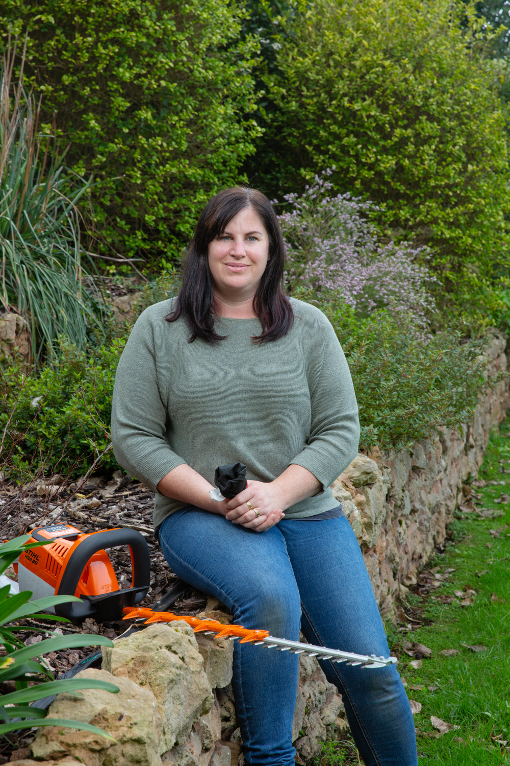 SWTAFE horticulture student Kim sitting in the garden