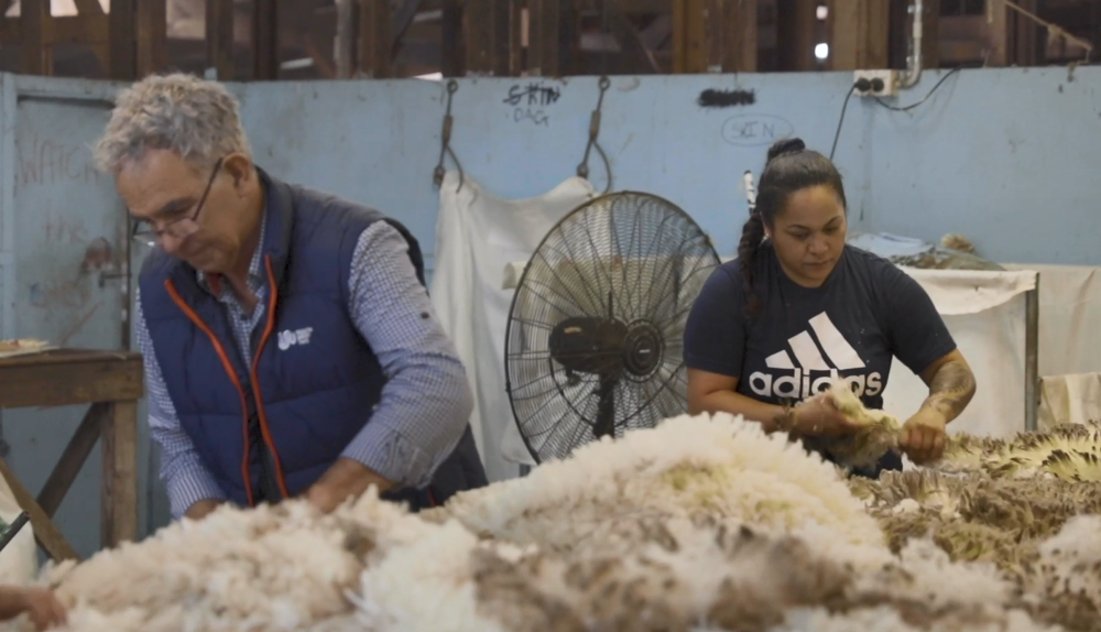 SWTAFE Wool Classing teacher Stuart MacPherson.