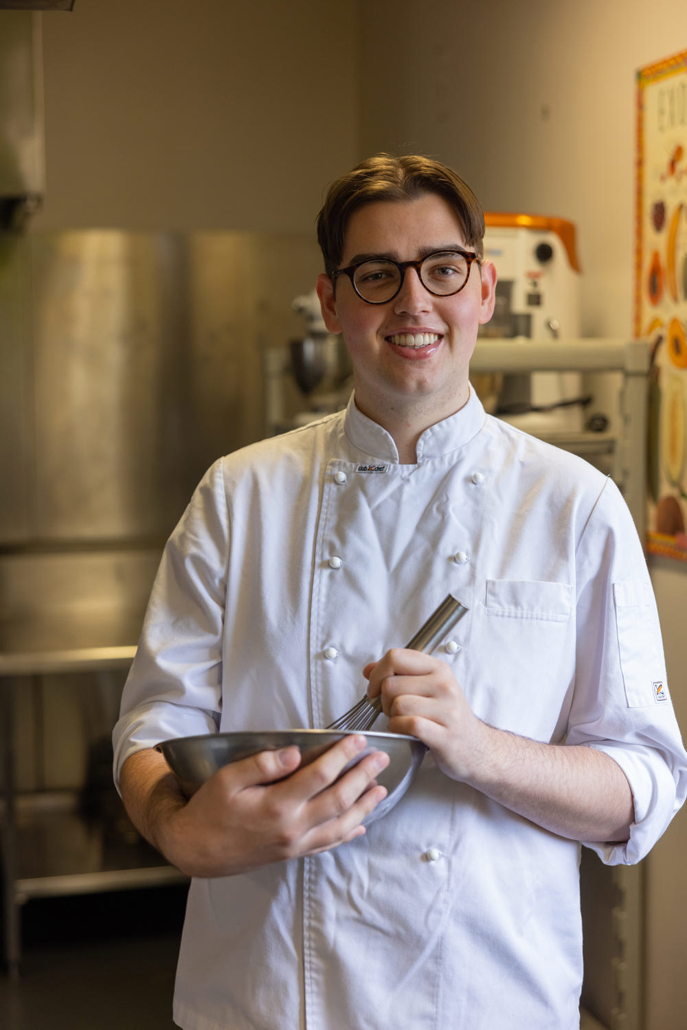 James working as an apprentice chef at Timboon Distillery